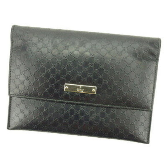 Gucci Micro GG bifold Wallet passport case black leather - Picture 1 of 6